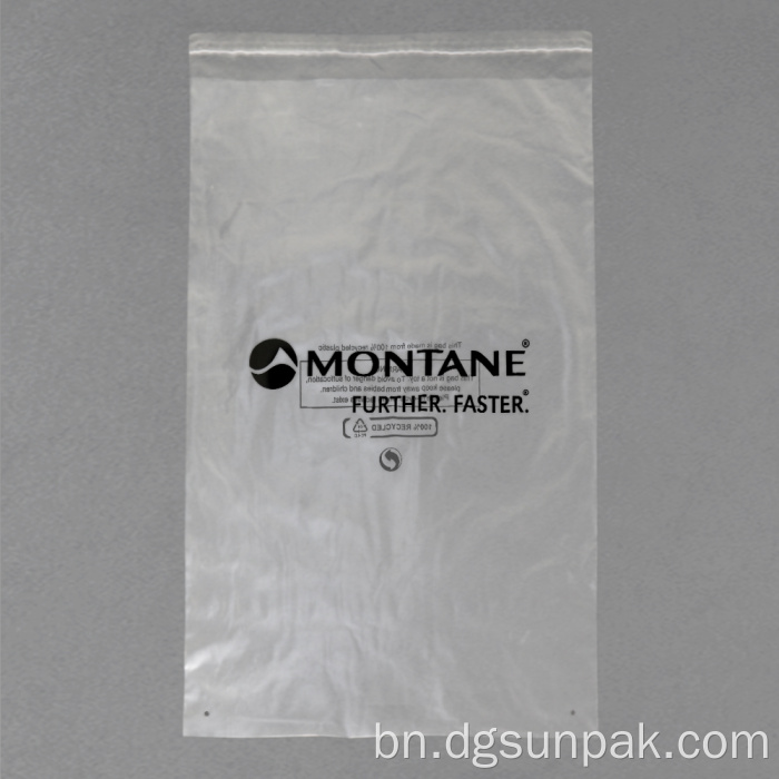 GRS পুনর্ব্যবহারযোগ্য স্ব-সীল ব্যাগ শ্বাসরোধের সতর্কতা সহ